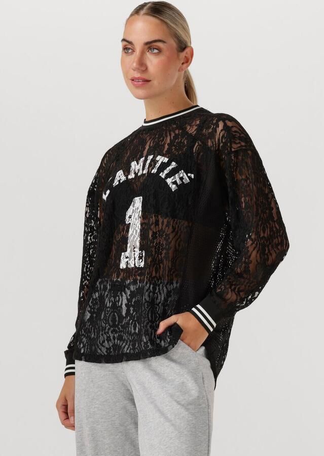 HAUTE L'AMITIÉ Haute L'Amitié Dames Tops & T-shirts Lace Ls Football Blouse Zwart - Foto 4