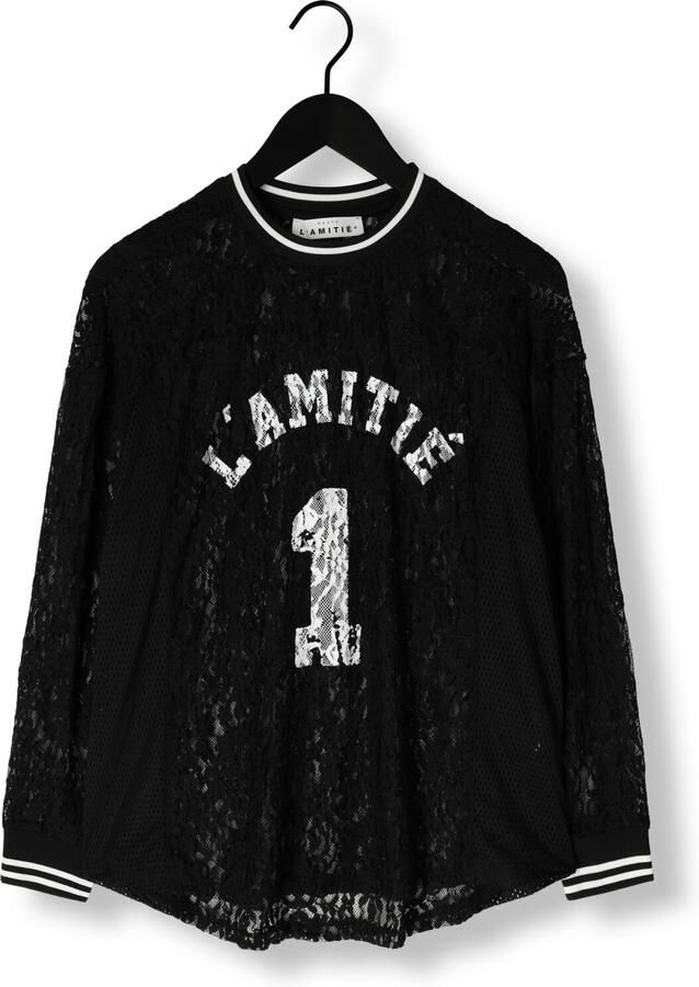 HAUTE L'AMITIÉ Haute L'Amitié Dames Tops & T-shirts Lace Ls Football Blouse Zwart
