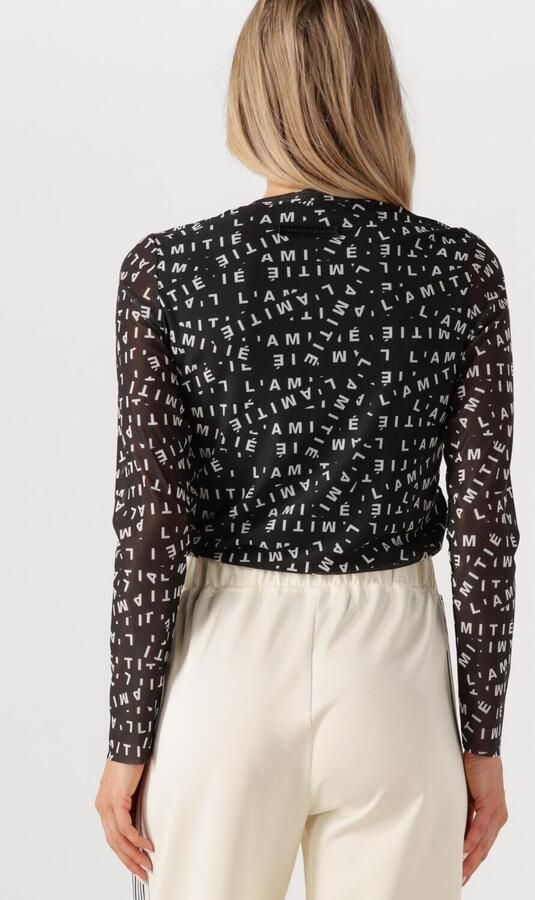HAUTE L'AMITIÉ Haute L'Amitié Dames Tops & T-shirts L'amitie Mesh Ls O-neck Zwart - Foto 3