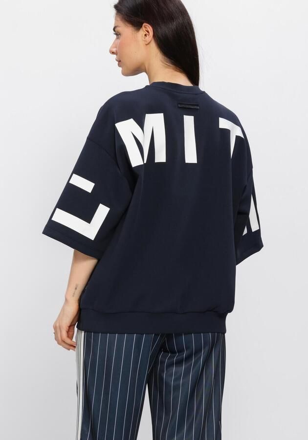 HAUTE L'AMITIÉ Haute L'Amitié Dames Tops & T-shirts Maxi Split Ss Logo Sweat Donkerblauw - Foto 3