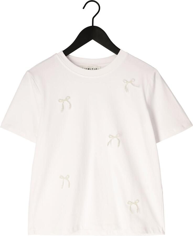 HAUTE L'AMITIÉ Haute L'Amitié Dames Tops & T-shirts Pearl Bow Tee Wit - Foto 2