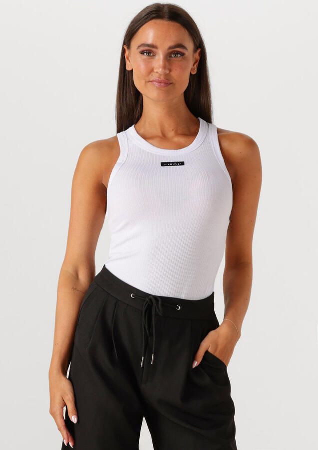 HAUTE L'AMITIÉ Haute L'Amitié Dames Tops & T-shirts Rib Badge Tank Wit - Foto 4