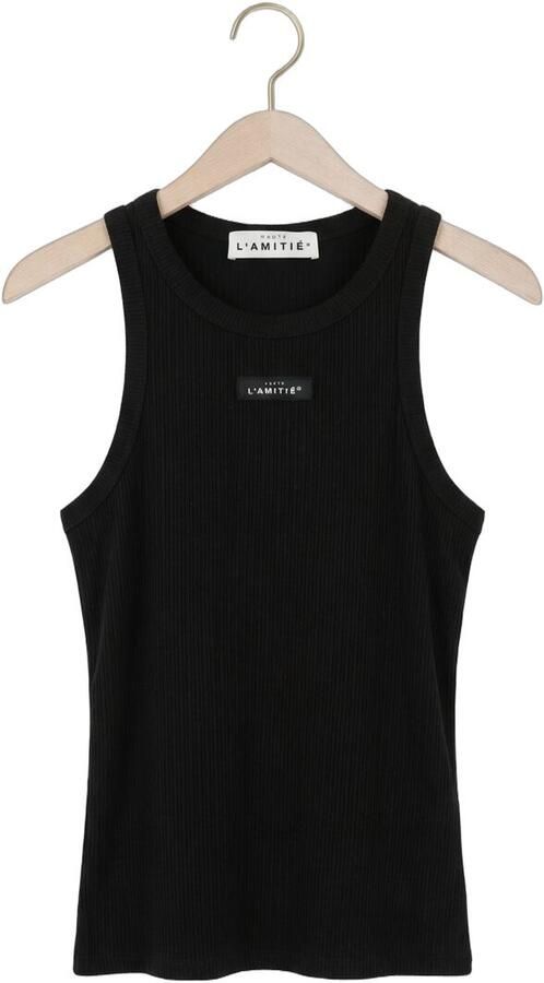 HAUTE L'AMITIÉ Haute L'Amitié Dames Tops & T-shirts Rib Badge Tank Zwart - Foto 4