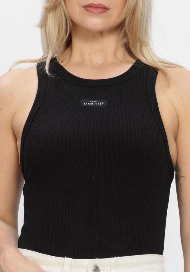 HAUTE L'AMITIÉ Haute L'Amitié Dames Tops & T-shirts Rib Badge Tank Zwart - Foto 3