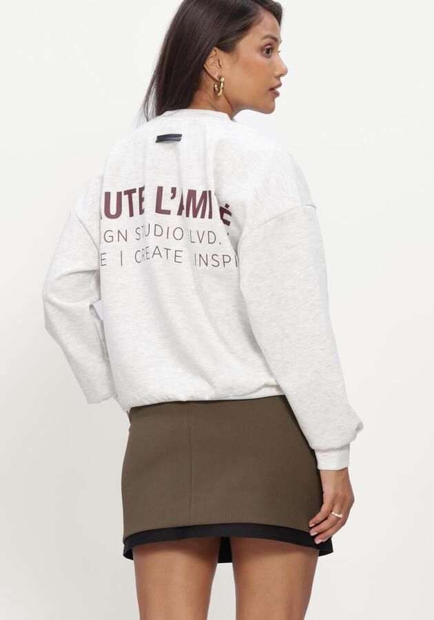 HAUTE L'AMITIÉ Haute L'Amitié Dames Truien & Vesten Back Print Studio Sweat Lichtgrijs - Foto 3