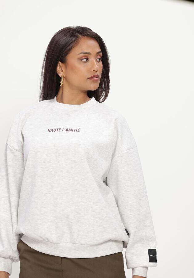 HAUTE L'AMITIÉ Haute L'Amitié Dames Truien & Vesten Back Print Studio Sweat Lichtgrijs - Foto 4
