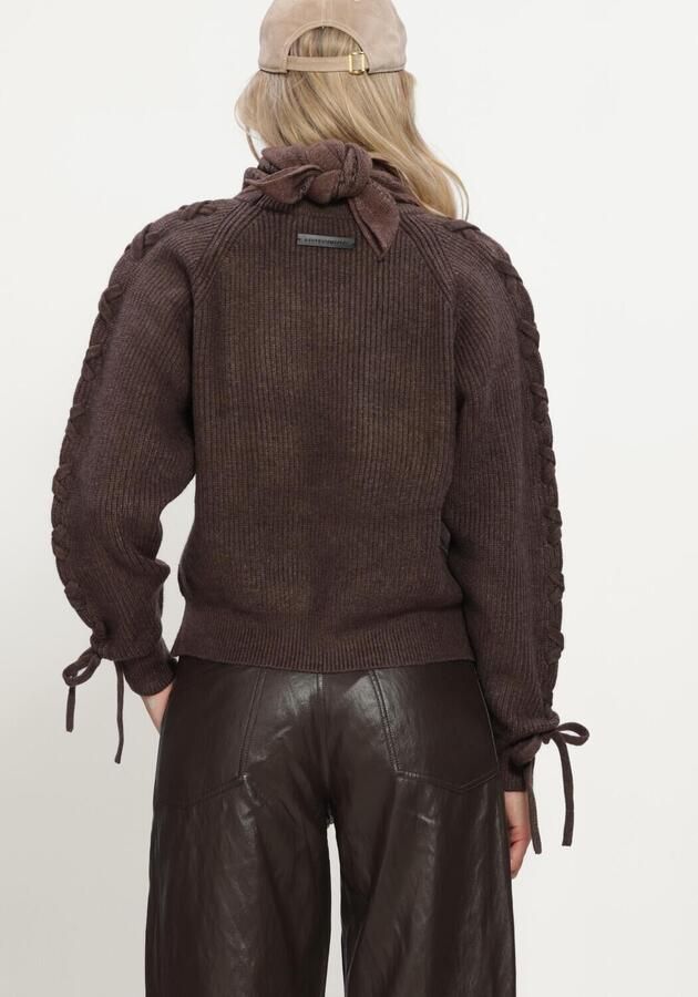 HAUTE L'AMITIÉ Haute L'Amitié Dames Truien & Vesten Duke Tie Knit Bruin - Foto 2