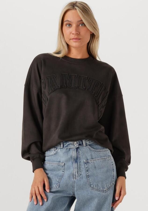 HAUTE L'AMITIÉ Haute L'Amitié Dames Truien & Vesten L'amitié Application Sweater Antraciet - Foto 4