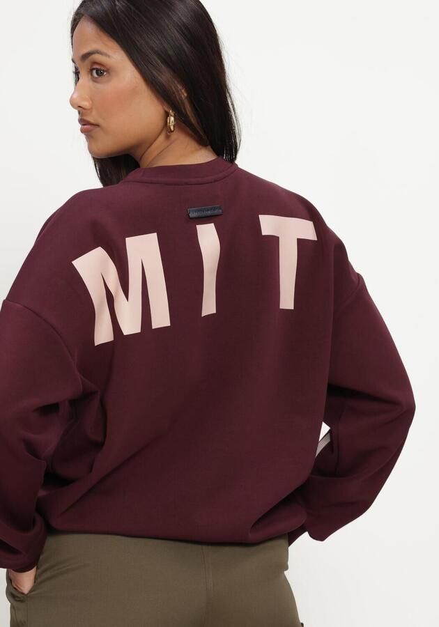 HAUTE L'AMITIÉ Haute L'Amitié Dames Truien & Vesten Maxi Split Logo Sweat Bordeaux - Foto 3
