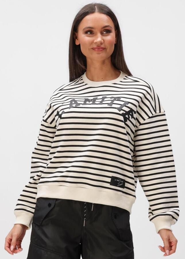 HAUTE L'AMITIÉ Haute L'Amitié Dames Truien & Vesten Stripe Logo Sweat Gebroken Wit
