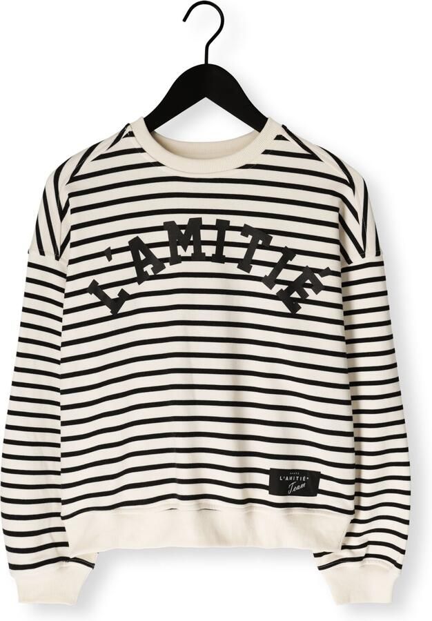HAUTE L'AMITIÉ Haute L'Amitié Dames Truien & Vesten Stripe Logo Sweat Gebroken Wit - Foto 3