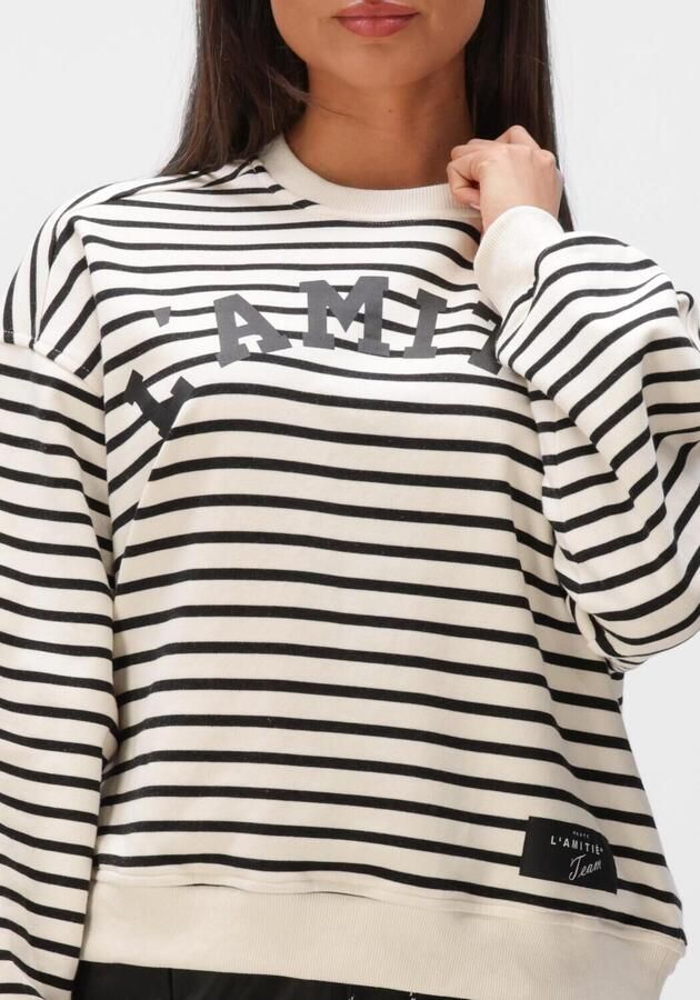 HAUTE L'AMITIÉ Haute L'Amitié Dames Truien & Vesten Stripe Logo Sweat Gebroken Wit - Foto 2
