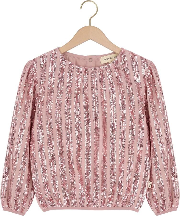 HOUSE OF JAIMIE Meisjes Blouses Puff Balloon Sequin Jumper Roze