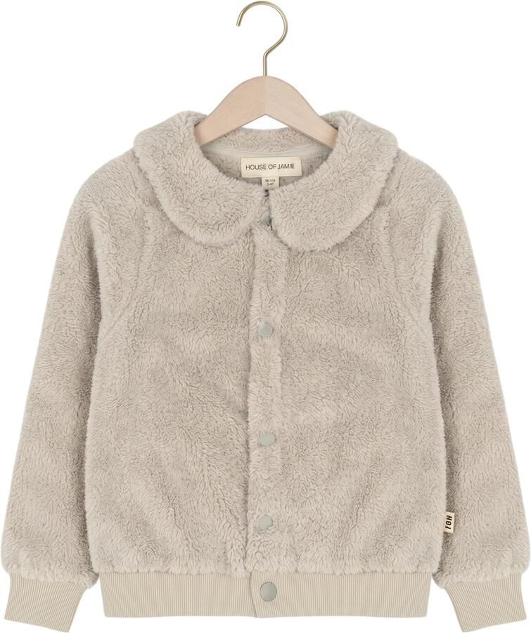 HOUSE OF JAIMIE Meisjes Jassen Plush Collar Cardigan Zand