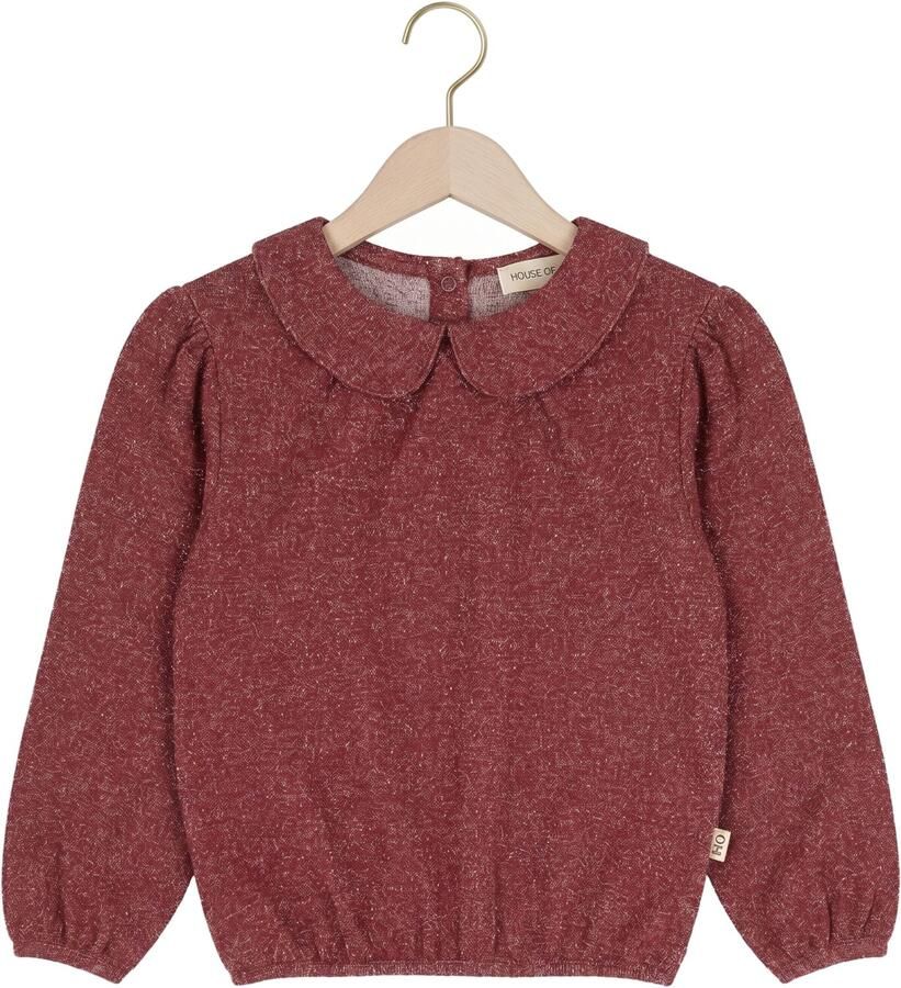 HOUSE OF JAIMIE Meisjes Tops & T-shirts Puff Balloon Collar Jumper Bordeaux