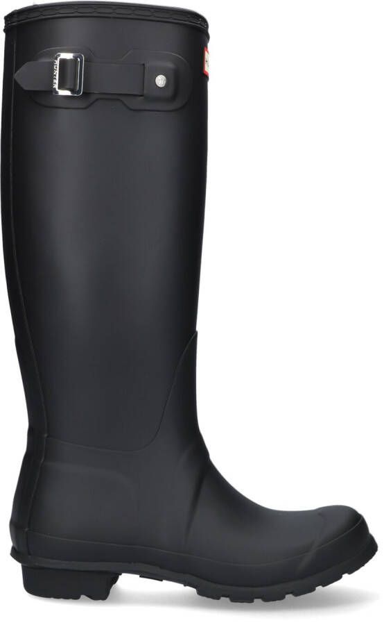 Hunter Original Tall Wellington Boots regenlaarzen met profielzool en logo zwart