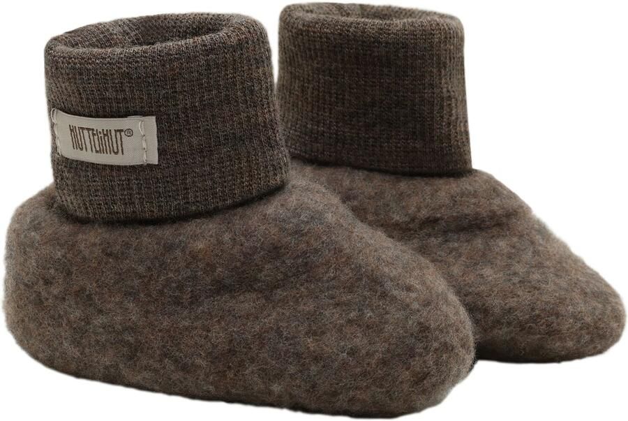 HUTTELiHUT Baby Beenmode Footies Wool Fleece Bruin