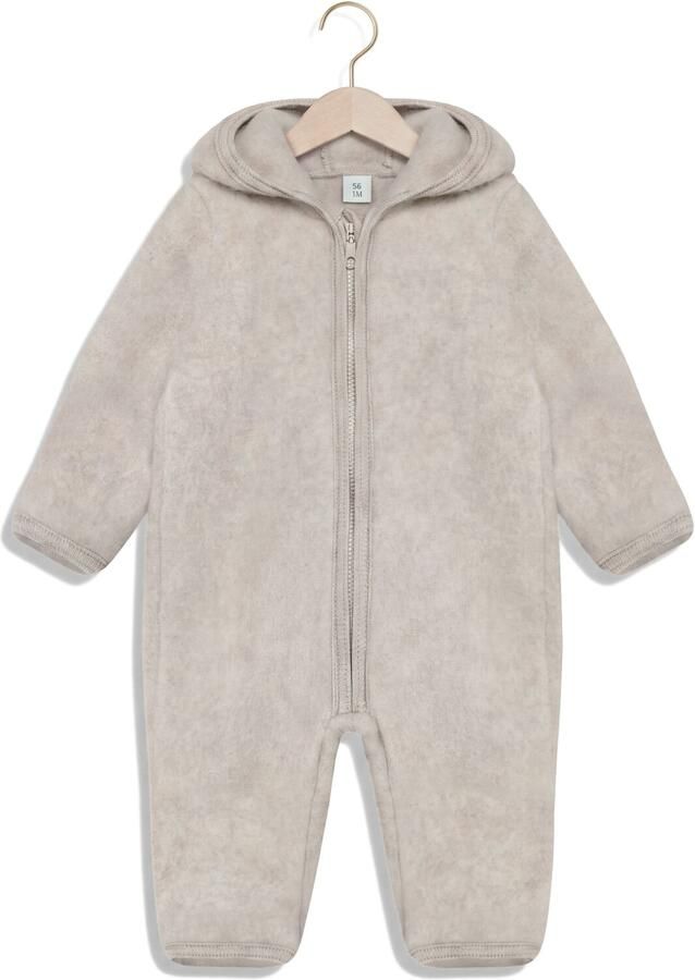 HUTTELiHUT Baby Rompers Pram Suit Wool Fleece Beige