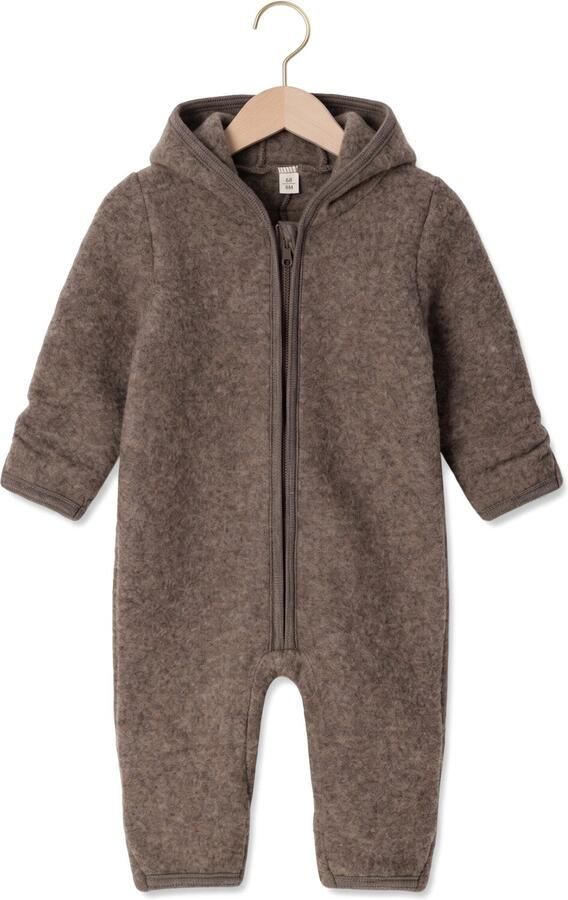 HUTTELiHUT Baby Rompers Pram Suit Wool Fleece Taupe