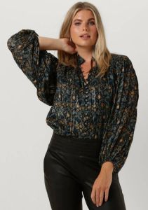Ibana Lurex blouse met print Talici blauw