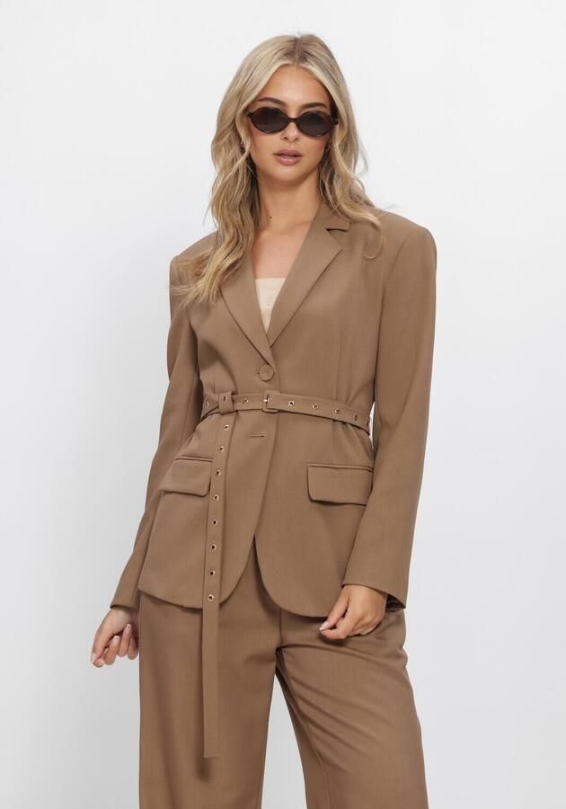 IBANA regular blazer met wol lichtbruin