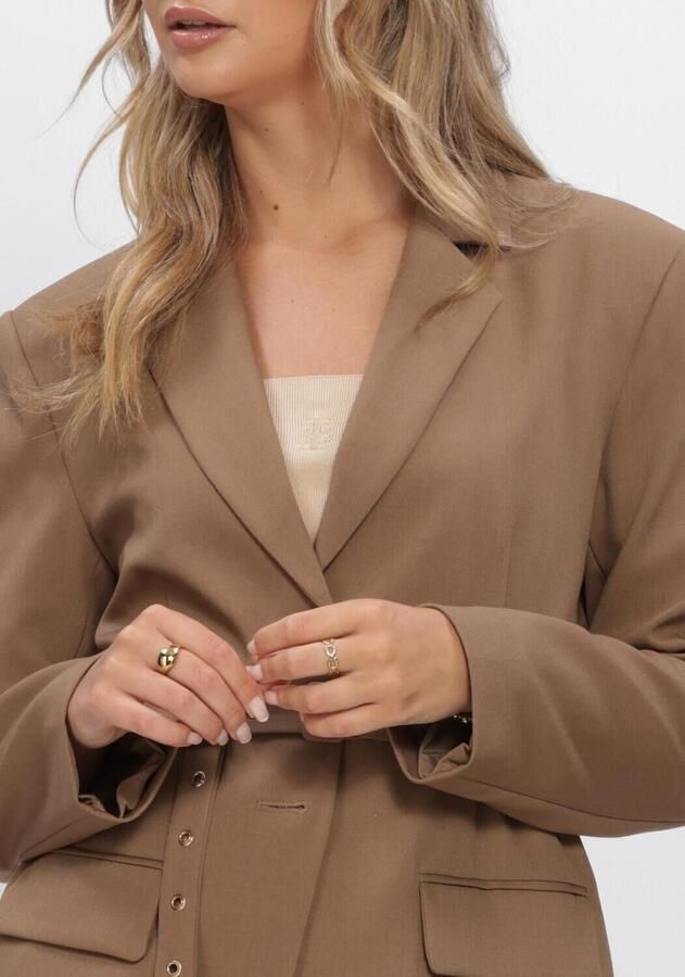 IBANA regular blazer met wol lichtbruin - Foto 2
