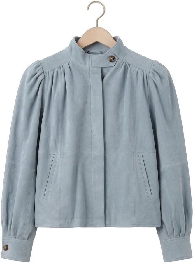 Ibana SuÃ¨de top jas met pofmouwen Taimia blauw - Foto 2