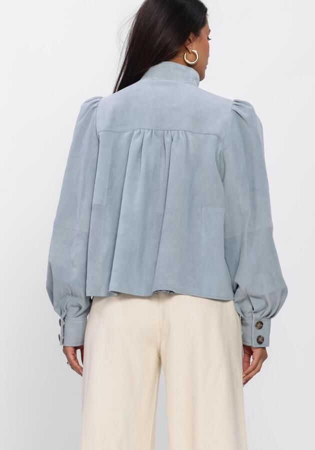 Ibana SuÃ¨de top jas met pofmouwen Taimia blauw - Foto 3