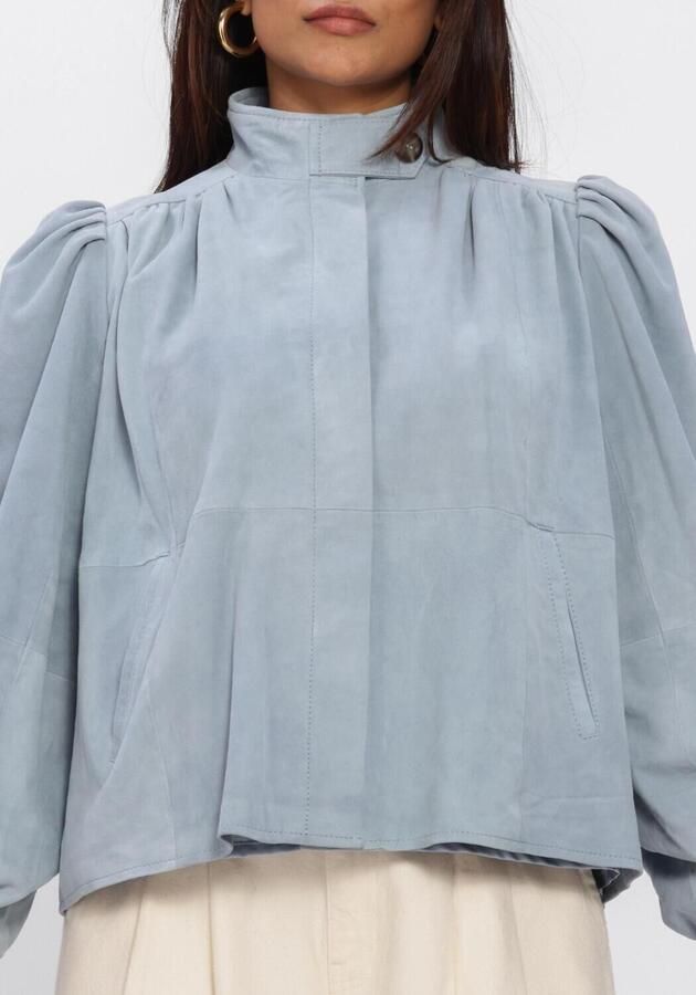 Ibana SuÃ¨de top jas met pofmouwen Taimia blauw - Foto 4
