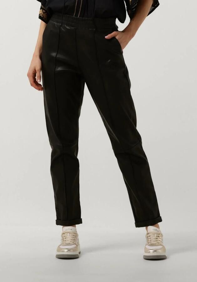 Ibana Zwarte leren broek Pascal Black Dames
