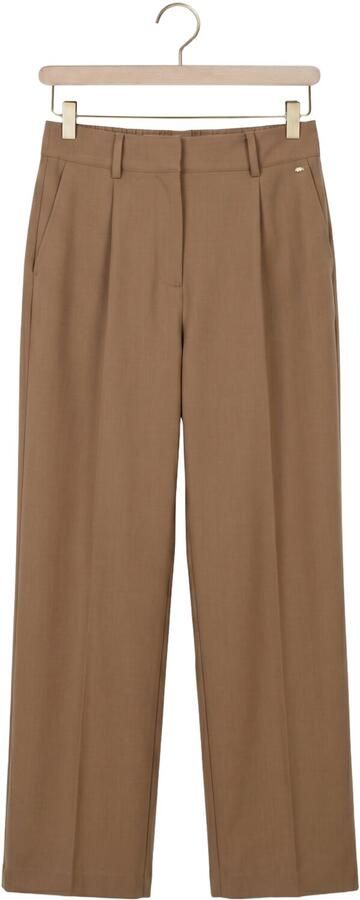 IBANA wide leg high waist broek met wol lichtbruin - Foto 3