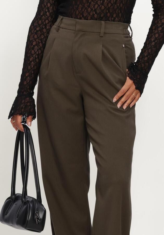 IBANA high waist regular fit broek donkergroen - Foto 3