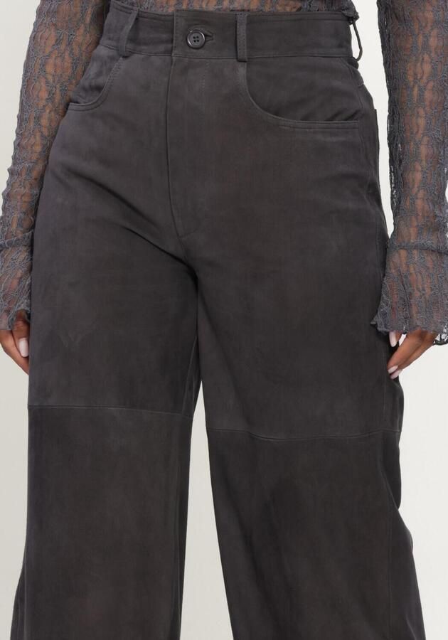 IBANA Dames Broeken Phinou Suede Donkergrijs - Foto 3