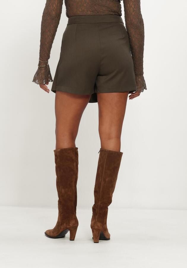 IBANA high waist regular fit casual short donkergroen - Foto 3