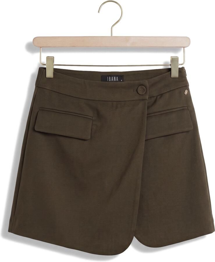 IBANA high waist regular fit casual short donkergroen - Foto 2