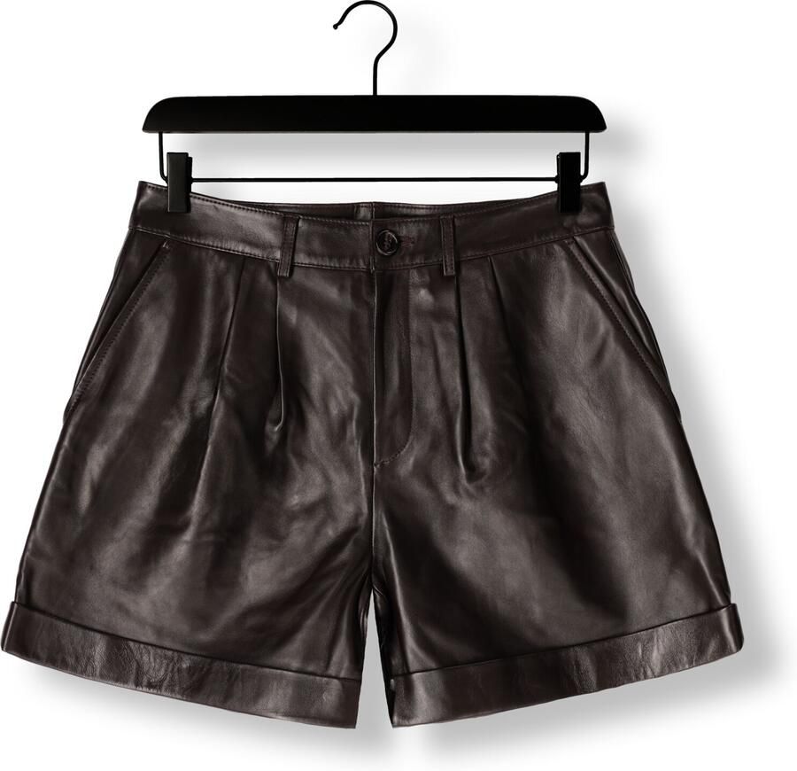 Ibana Zacht leren short Susie donkerbruin