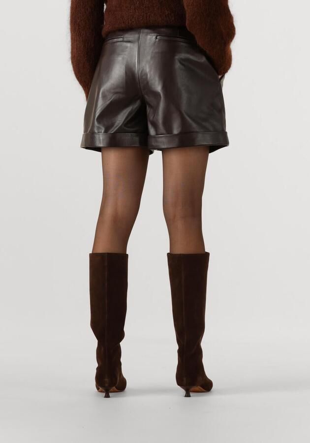 Ibana Zacht leren short Susie donkerbruin - Foto 2