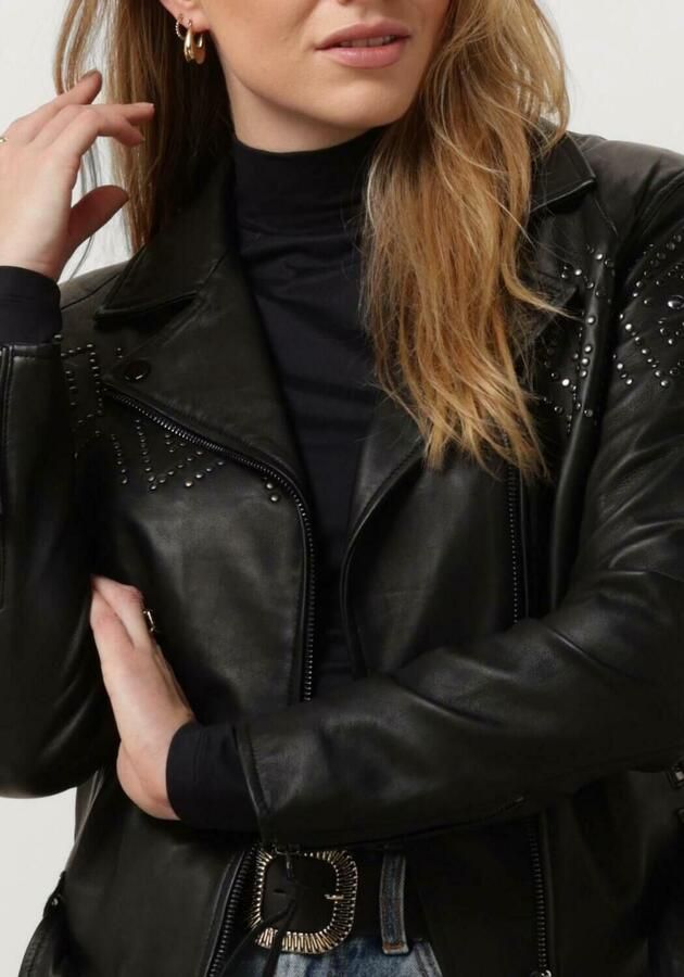 Ibana Zwarte Leren Jas Vrouwen Blinn Black Dames - Foto 2