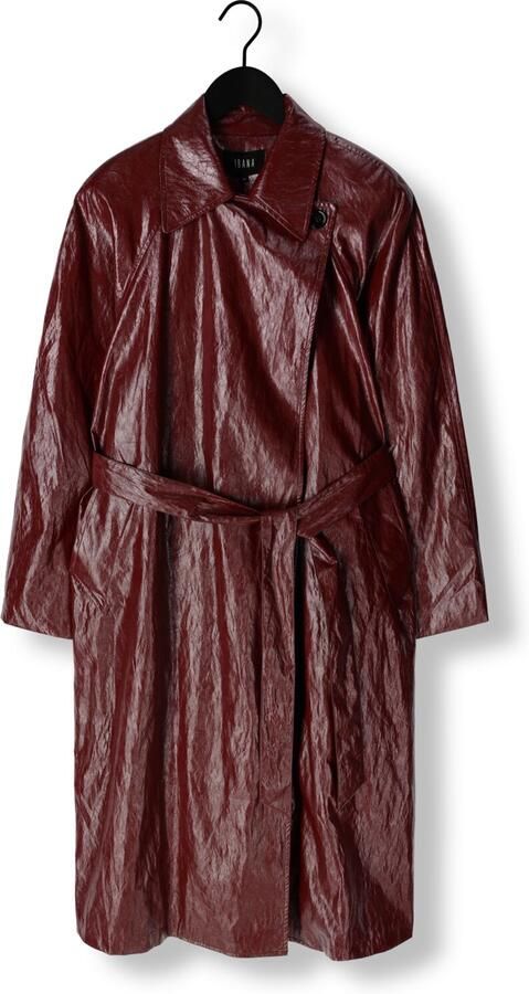 Ibana Oversized faux lakleren jas Chaim bordeaux - Foto 3