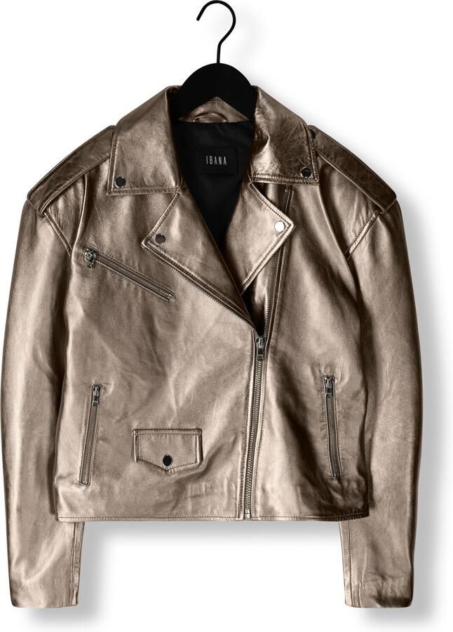 Ibana Metallic Leren Jas Gray Dames