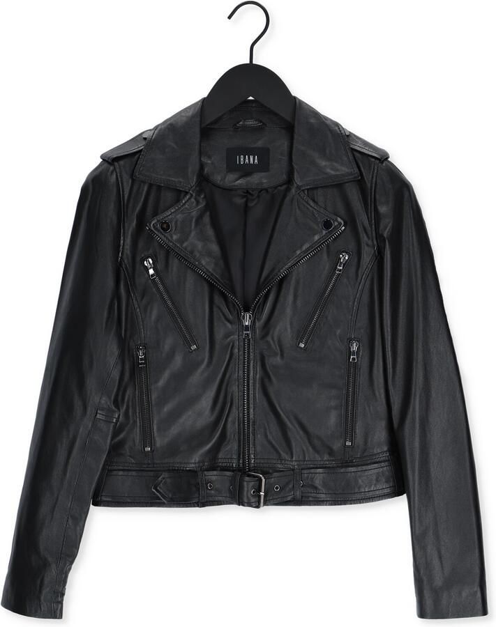 Ibana Dames Leren Jas Moss Zwart Black Dames