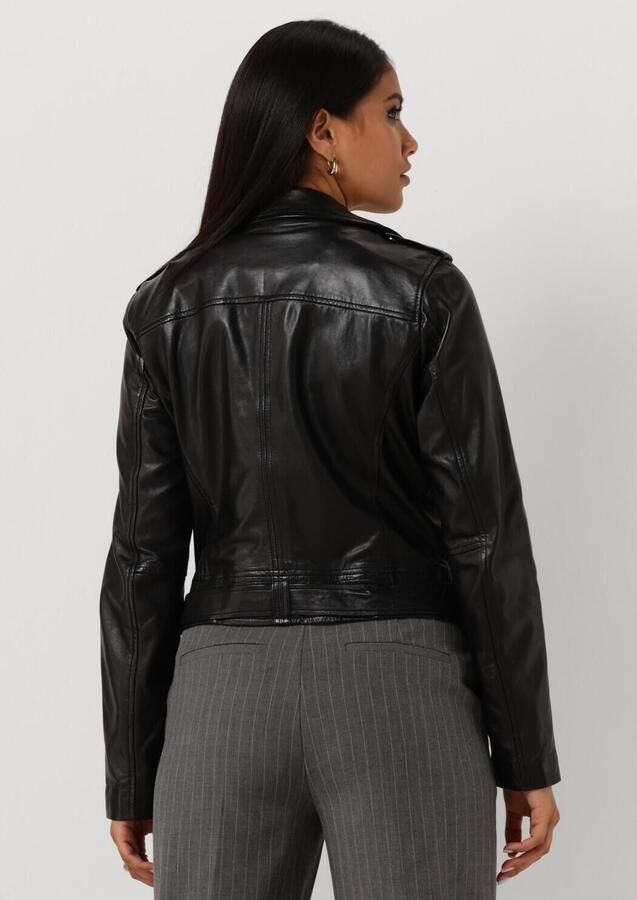 Ibana Dames Leren Jas Moss Zwart Black Dames - Foto 2