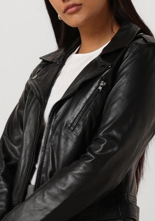 Ibana Dames Leren Jas Moss Zwart Black Dames - Foto 3