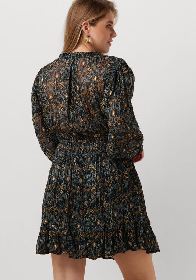 Ibana Lurex jurk met print Deela blauw