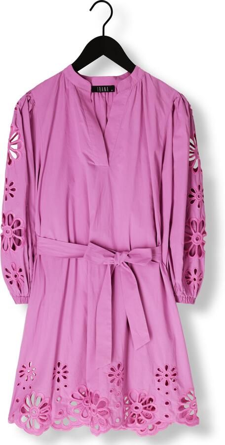 Ibana Mini-jurk met broderie details Diviana roze - Foto 3