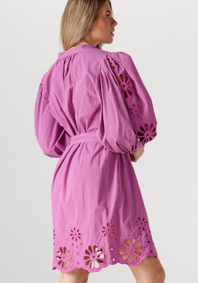 Ibana Mini-jurk met broderie details Diviana roze - Foto 2