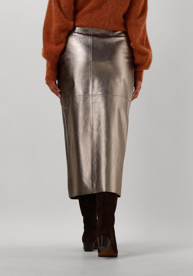 Ibana Metallic Midirok voor Stijlvolle Avonden Gray Dames