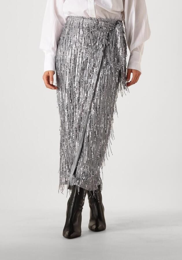 Ibana Glamour Grijze Pailletten Midi Rok Gray Dames - Foto 3