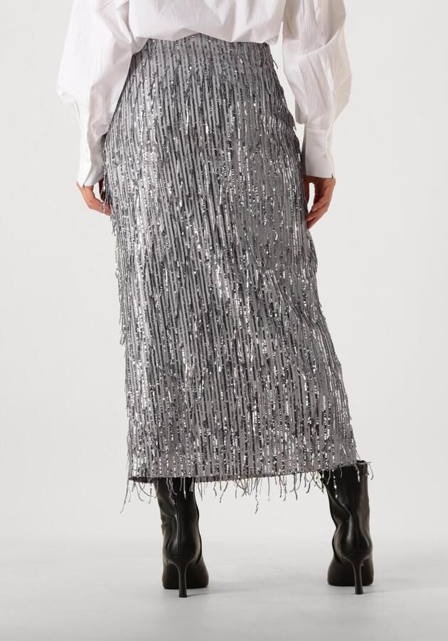 Ibana Glamour Grijze Pailletten Midi Rok Gray Dames