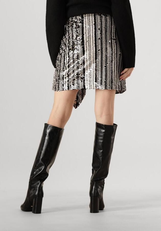 Ibana Zwart en Wit Pailletten Minirok Black Dames